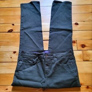 NYDJ Sheri Slim Jeans Women 8 30/30 Green Straight Stretch Preppy Classic